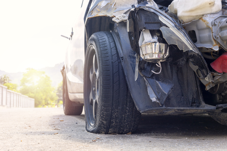 damaged bumper of a car